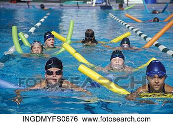 Stock Photo - little kids practicing 
on a swim team. 
fotosearch - search 
stock photos, 
pictures, images, 
and photo clipart