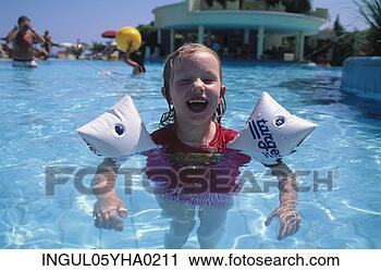 Stock Photography - portrait of a 
girl in a swimming 
pool. fotosearch 
- search stock 
photos, pictures, 
images, and photo 
clipart