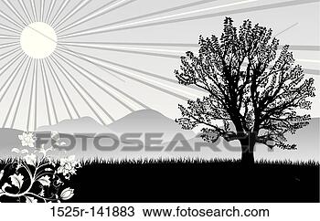 Drawing of Nature background 1525r-141883 - Search Clipart