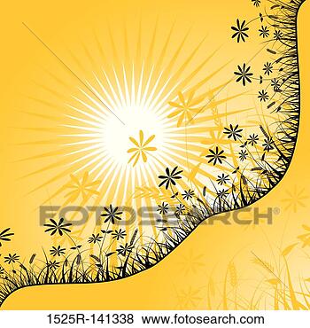Stock Illustration - sunset and flower, 
vector. fotosearch 
- search clipart, 
illustration, 
drawings and vector 
eps graphics images