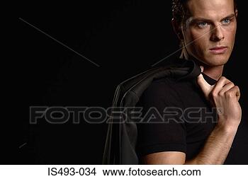Stock Photo - man with jacket 
over shoulder. 
fotosearch - search 
stock photos, 
pictures, images, 
and photo clipart
