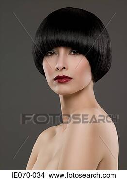Stock Photo - portrait of a 
woman with a bob 
hairstyle. fotosearch 
- search stock 
photos, pictures, 
images, and photo 
clipart