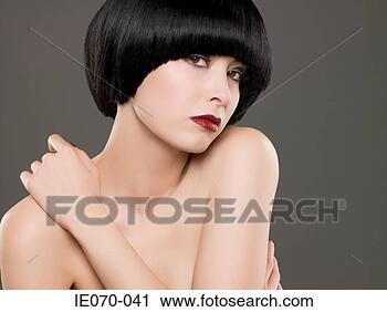 Stock Photography - portrait of a 
woman with a bob 
hairstyle. fotosearch 
- search stock 
photos, pictures, 
images, and photo 
clipart