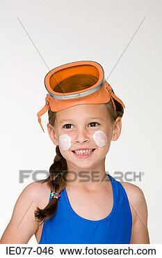 Stock Photo - a girl wearing 
a diving mask. 
fotosearch - search 
stock photos, 
pictures, images, 
and photo clipart