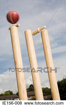 Stock Photo - a cricket ball 
and stump. fotosearch 
- search stock 
photos, pictures, 
images, and photo 
clipart