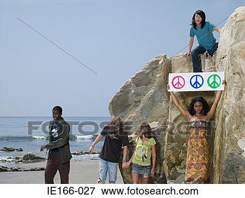 Picture - five friends holding 
a peace sign. 
fotosearch - search 
stock photos, 
pictures, images, 
and photo clipart