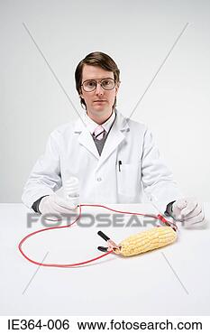 Stock Photo - scientist with 
sweetcorn and 
lightbulb. fotosearch 
- search stock 
photos, pictures, 
images, and photo 
clipart