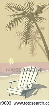 Drawing of beach chair abr0003 - Search Clipart, Illustration, Fine Art