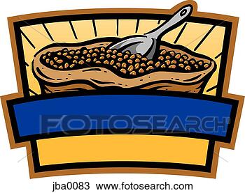 Drawing - bag of coffee 
beans logo. fotosearch 
- search clipart, 
illustration, 
drawings and vector 
eps graphics images