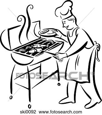 Clip Art - barbecue grill 
b&w. fotosearch 
- search clipart, 
illustration, 
drawings and vector 
eps graphics images