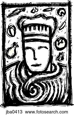 Drawing - chef motif b&w. 
fotosearch - search 
clipart, illustration, 
drawings and vector 
eps graphics images