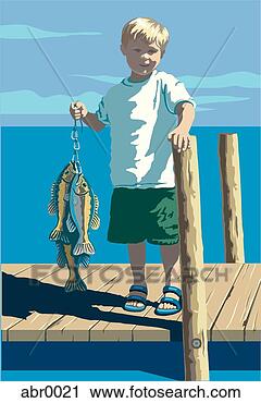 Clipart - child with fish. 
fotosearch - search 
clipart, illustration, 
drawings and vector 
eps graphics images