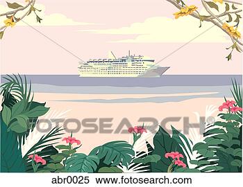 Stock Illustration - cruise ship. fotosearch <br />- search clipart, <br />illustration, <br />drawings and vector <br />eps graphics images