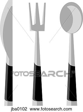 Clip Art - cutlery b&w. fotosearch 
- search clipart, 
illustration, 
drawings and vector 
eps graphics images