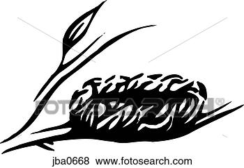 Stock Illustration - empty nest on 
a branch b&w. 
fotosearch - search 
clipart, illustration, 
drawings and vector 
eps graphics images