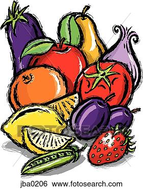 Stock Illustration - fruit and vegetable 
medley. fotosearch 
- search clipart, 
illustration, 
drawings and vector 
eps graphics images
