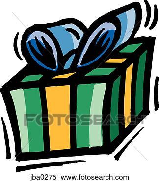 Stock Illustration - green gift with 
blue ribbon. fotosearch 
- search clipart, 
illustration, 
drawings and vector 
eps graphics images