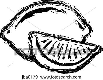 Stock Illustration - lemon and lemon 
slice black and 
white. fotosearch 
- search clipart, 
illustration, 
drawings and vector 
eps graphics images