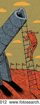 Clip Art - man climbing up 
a ladder to a 
heart-shaped cannon. 
fotosearch - search 
clipart, illustration, 
drawings and vector 
eps graphics images