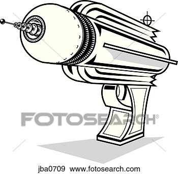 Stock Illustration - ray gun b&w. fotosearch 
- search clipart, 
illustration, 
drawings and vector 
eps graphics images