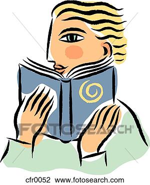 Clip Art - reading a book. 
fotosearch - search 
clipart, illustration, 
drawings and vector 
eps graphics images