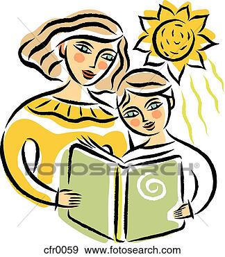 Stock Illustration - reading with mom. 
fotosearch - search 
clipart, illustration, 
drawings and vector 
eps graphics images