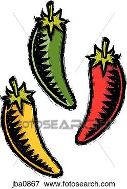Stock Illustration - red, green, and 
yellow chili peppers. 
fotosearch - search 
clipart, illustration, 
drawings and vector 
eps graphics images