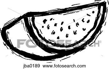 Stock Illustration - slice of watermelon 
b&w. fotosearch 
- search clipart, 
illustration, 
drawings and vector 
eps graphics images