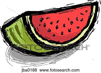 Stock Illustration - slice of watermelon. 
fotosearch - search 
clipart, illustration, 
drawings and vector 
eps graphics images