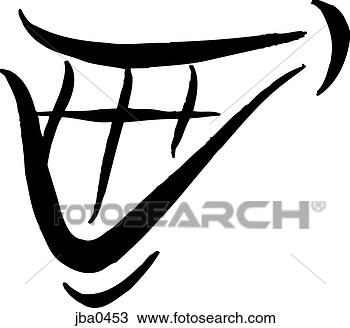 Drawing - toothy smile b&w. 
fotosearch - search 
clipart, illustration, 
drawings and vector 
eps graphics images