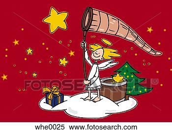 Stock Illustration - angel catching 
stars. fotosearch 
- search clipart, 
illustration, 
drawings and vector 
eps graphics images