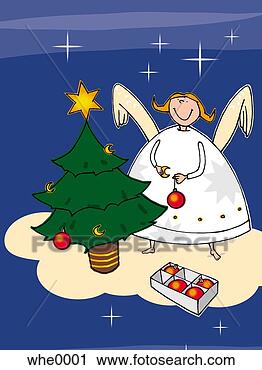Clipart - angel decorating 
a tree. fotosearch 
- search clipart, 
illustration, 
drawings and vector 
eps graphics images
