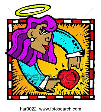 Clip Art - angel holding 
heart. fotosearch 
- search clipart, 
illustration, 
drawings and vector 
eps graphics images