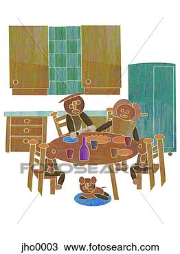 Drawing - family eating 
dinner together. 
fotosearch - search 
clipart, illustration, 
drawings and vector 
eps graphics images