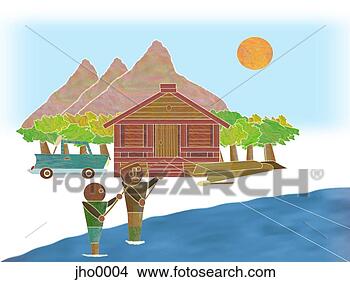 Stock Illustration - father and son 
fishing. fotosearch 
- search clipart, 
illustration, 
drawings and vector 
eps graphics images