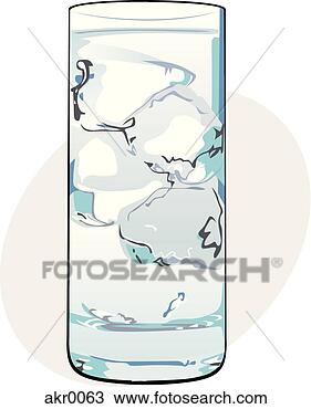 Drawing - glass of ice water. 
fotosearch - search 
clipart, illustration, 
drawings and vector 
eps graphics images