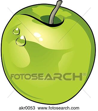 Drawing - green apple. fotosearch 
- search clipart, 
illustration, 
drawings and vector 
eps graphics images
