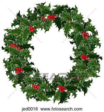 Stock Illustration - holly wreath. 
fotosearch - search 
clipart, illustration, 
drawings and vector 
eps graphics images