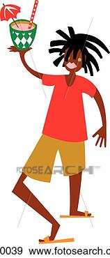 Stock Illustration - man with dreadlocks 
holding a drink. 
fotosearch - search 
clipart, illustration, 
drawings and vector 
eps graphics images