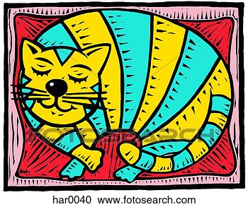 Stock Illustration - sleeping cat. 
fotosearch - search 
clipart, illustration, 
drawings and vector 
eps graphics images