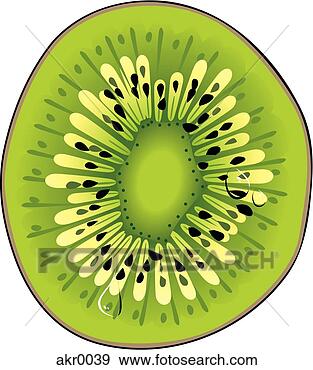 Stock Illustration - slice of kiwi. 
fotosearch - search 
clipart, illustration, 
drawings and vector 
eps graphics images