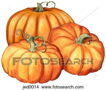 Stock Illustration - three pumpkins. 
fotosearch - search 
clipart, illustration, 
drawings and vector 
eps graphics images
