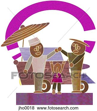 Stock Illustration - father and daughter 
buying from a 
vendor. fotosearch 
- search clipart, 
illustration, 
drawings and vector 
eps graphics images