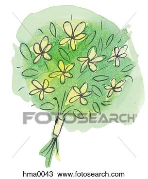 Drawing - green and yellow 
bouquet. fotosearch 
- search clipart, 
illustration, 
drawings and vector 
eps graphics images
