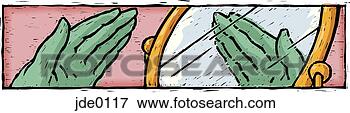 Stock Illustration - hand in the mirror. 
fotosearch - search 
clipart, illustration, 
drawings and vector 
eps graphics images