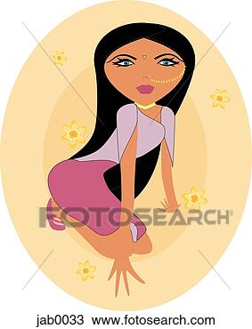 Drawing - indian woman. 
fotosearch - search 
clipart, illustration, 
drawings and vector 
eps graphics images