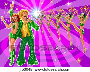 Stock Illustration - las vegas dancers. 
fotosearch - search 
clipart, illustration, 
drawings and vector 
eps graphics images