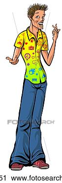 Clipart - man in yellow 
shirt and jeans. 
fotosearch - search 
clipart, illustration, 
drawings and vector 
eps graphics images