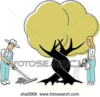 Stock Illustration - people tending 
entwined trees. 
fotosearch - search 
clipart, illustration, 
drawings and vector 
eps graphics images