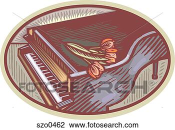 Clip Art - piano with flowers 
on it. fotosearch 
- search clipart, 
illustration, 
drawings and vector 
eps graphics images